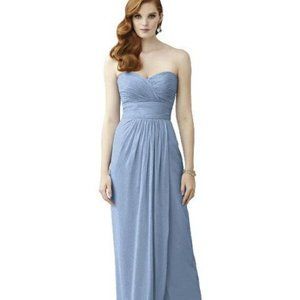 Dessy Lux Shimmer Chiffon Bridesmaid Dress Ruched